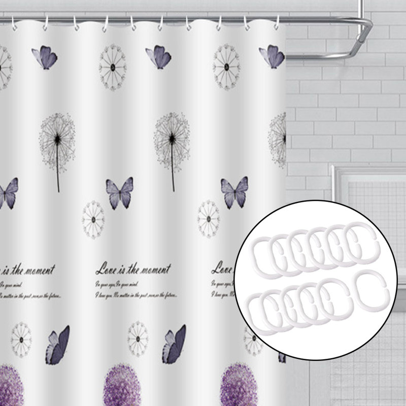 Rideau de douche avec crochets inclus