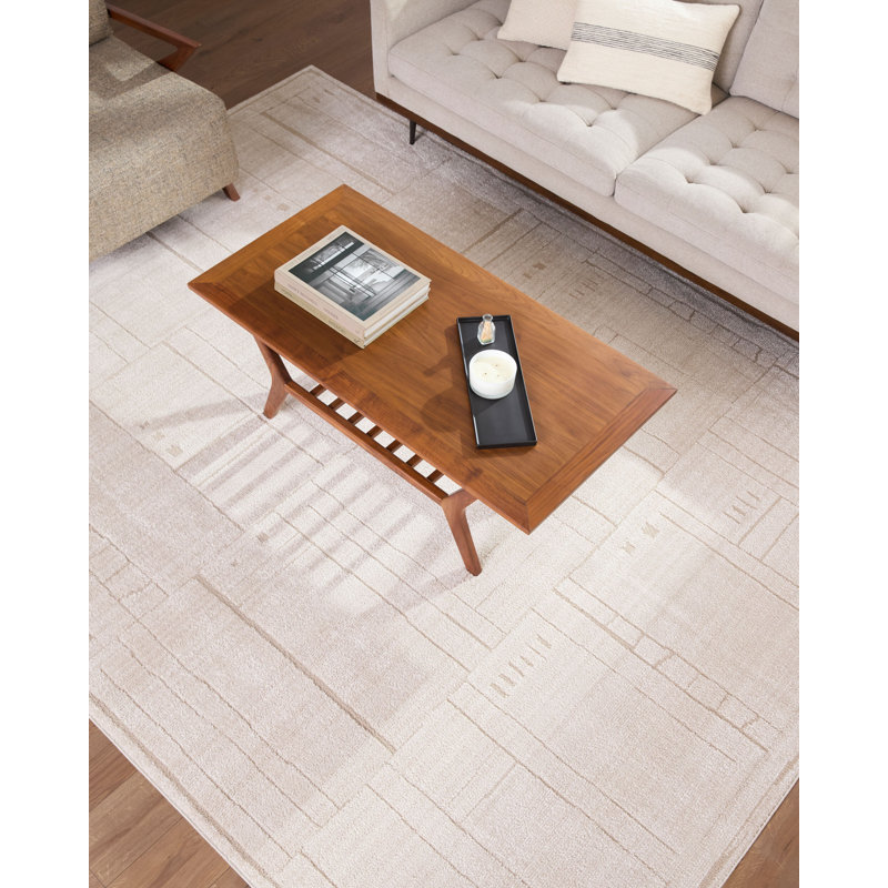 ELLE Decor X Livabliss Alma Machine Woven Rug, Rectangle 7'10" x 10'2", Cream
