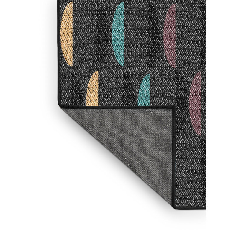 Tapis de zone noire à motifs, Rectangle 5 pi x 7 pi