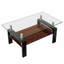 Table basse rectangulaire, plateau en verre trempé avec panneau de fibres à densité moyenne, table moderne-230179602