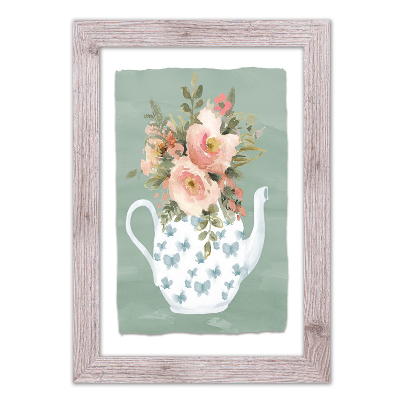 «Flower Teapot», reproduction encadrée, H 24 po x l 16 po x P 0,75 po