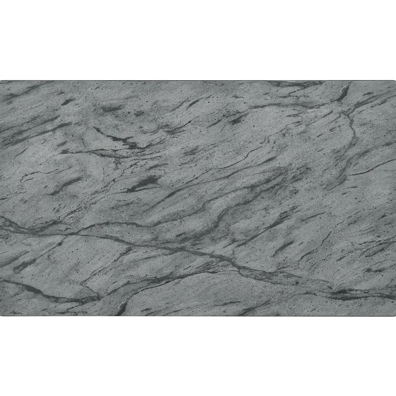 Table basse transitionnelle rectangulaire avec faux marbre gris et noir élégant, facile d'entretien dans les espaces décoratifs en marbre audacieux, idéale pour les espaces principaux, installation rapide