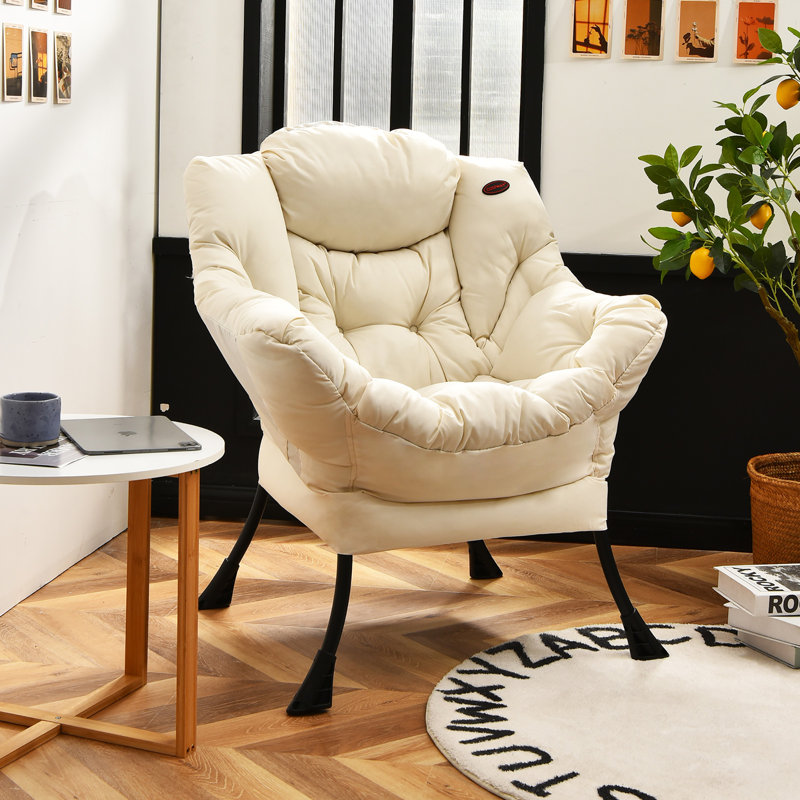 Irvona Upholstered Armchair, Beige Polyester