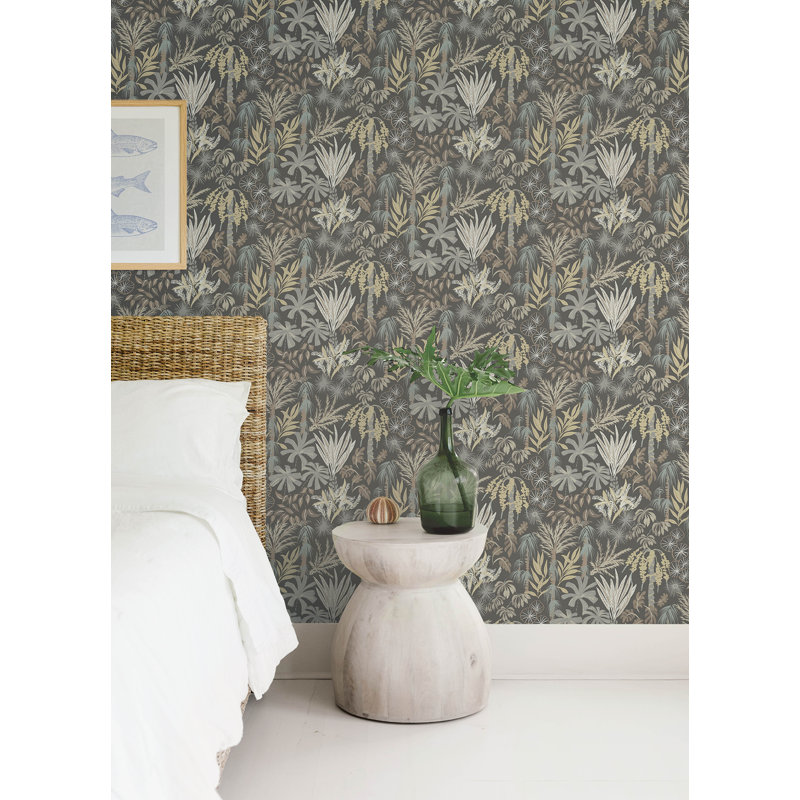 Papier peint botanique Everglades, Gris