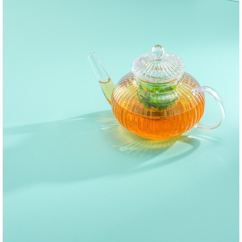 Théière en verre cannelée JoyJolt Savour