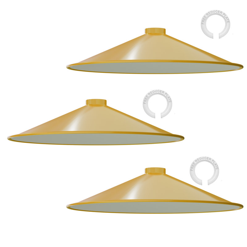 19.05cm H Metal Cone Lamp Shade ( Screw On ) in Yellow