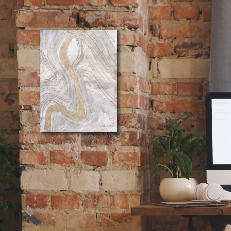 «Shimmering Water 3 Neutral» par Albena Hristova, art mural sur toile, H 16 po x l 12 po x P 0,75 po
