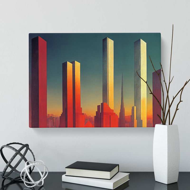 Exceptional Skyscraper Skyline - Wrapped Canvas