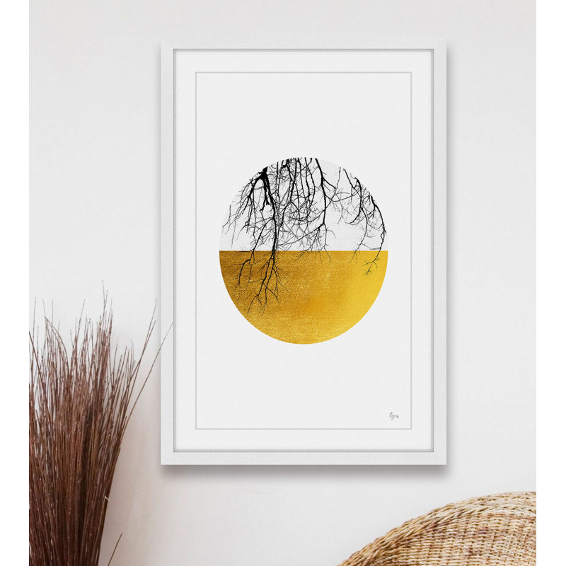 « branches et racines », impression sur papier, H 18 po x l 12 po x P 1,5 po, Cadre blanc