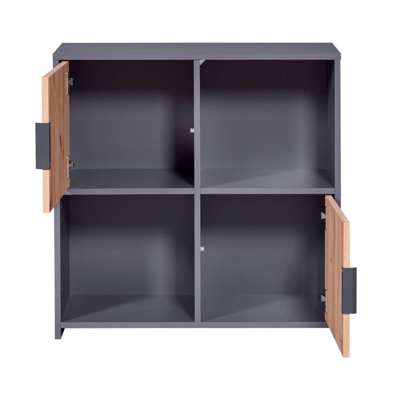 Aksil Bookcase, Grey/Brown/Blue