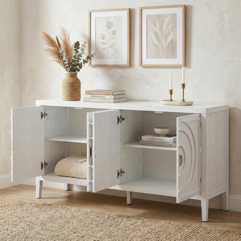 Console de 60 po pour le couloir, Blanc