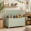 Boîte à jouets en bois avec couvercle à charnières de sécurité