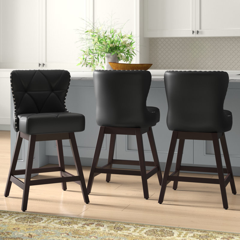 Arabele Swivel Counter Stool, Black