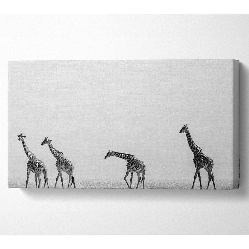 Giraffe Safari Lineup - Wrapped Canvas Print, 101.6cm H x 203.2cm W x 1cm D