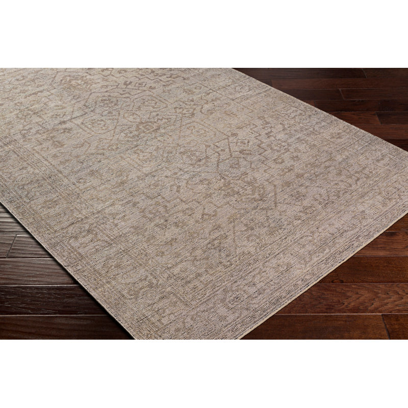 Smyrna Wool Oriental Area Rug in Black, Rectangle 2' x 3'