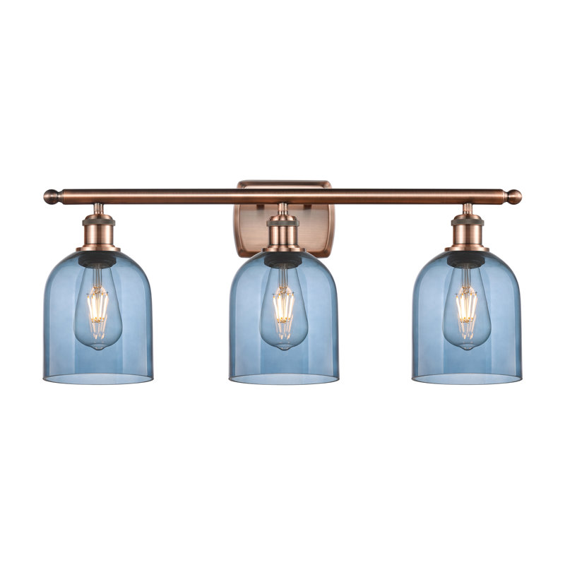 Anacaren 3 - Light Dimmable Vanity Light, Antique Copper, Princess Blue