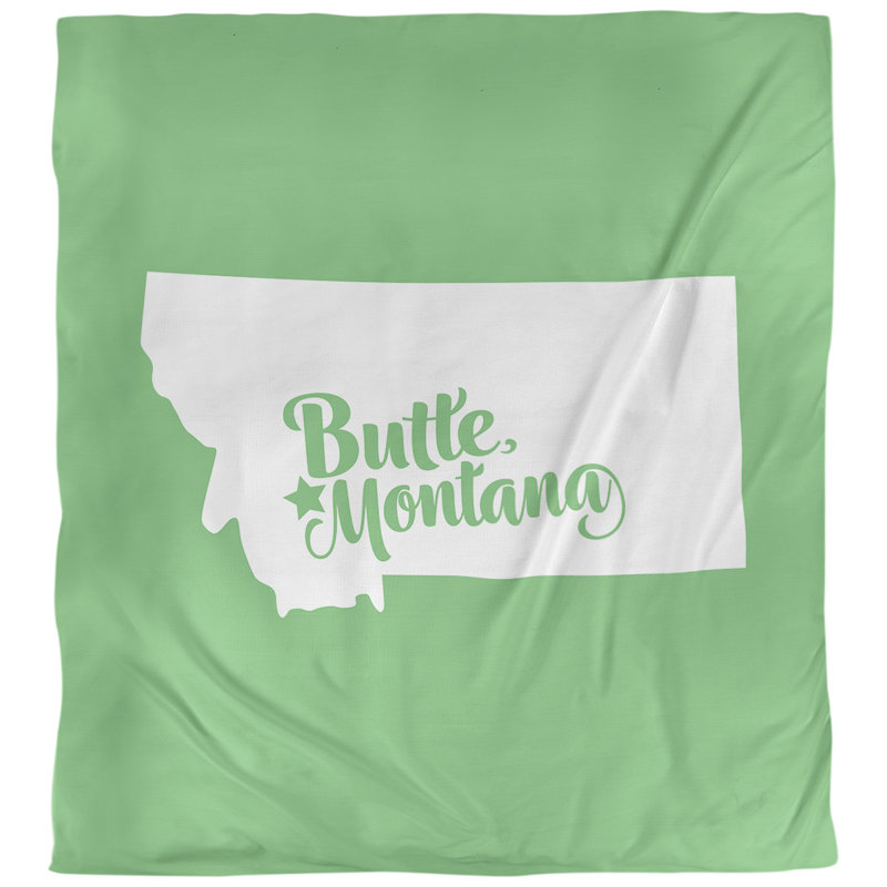Housse de couette butte montana, Housse de couette pour grand lit, Vert, Polyester brossé