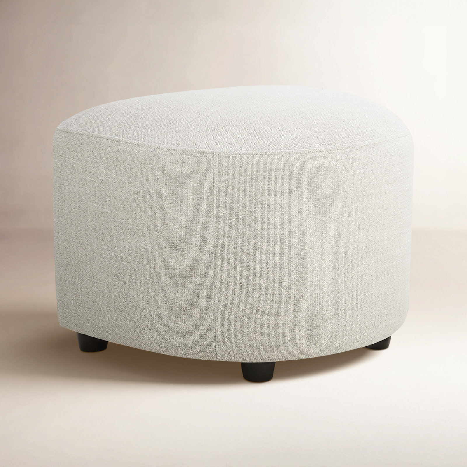 Bobbi 22" Cotton Upholstered Ottoman, Effie Linen Performance Weave