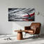 Art mural sur toile noir et blanc avec montagnes rouges et arbre nu-1055219857