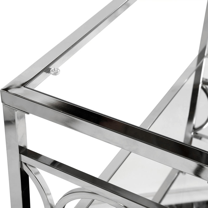 Table basse avec tablette de rangement Jacia, Argent