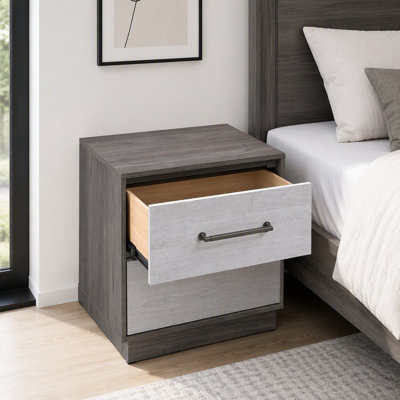 Table de chevet Aberdeen G02500-N, gris / chêne