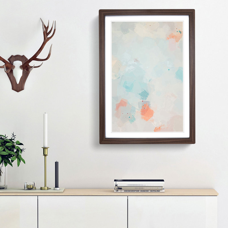 A Breath of Colour in Abstract - Picture Frame Graphic Art Print, 36cm H x 27cm W x 2cm D, Walnut Framed