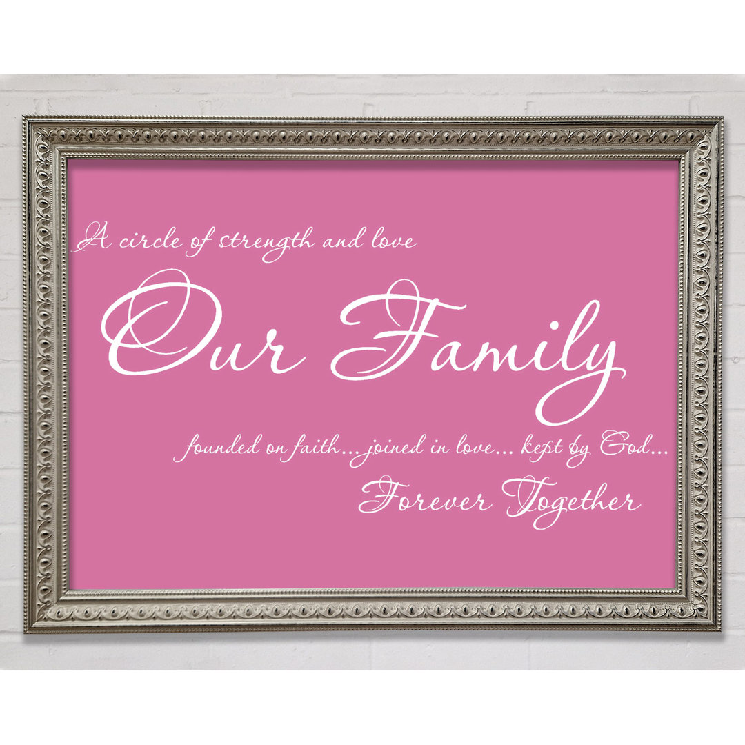 Tekonsha Family Quote Our Family Together Forever Lime Green Gerahmter Druck Wandkunst