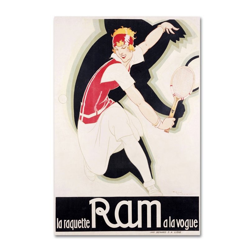 « ram art déco tennis », reproduction d’impression sur toile tendue, H 19 po x l 12 po