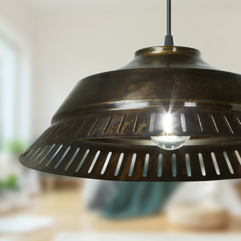 16"W Richvale 1-Light Antique Bronze Cone Pendant