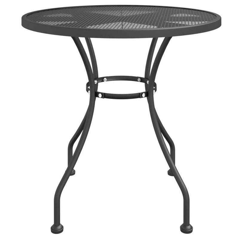 Table de salle à manger d'extérieur en maille de métal anthracite