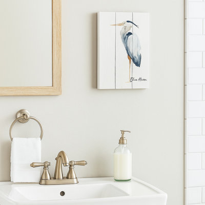 «Blue Heron Serenity», art mural sur toile