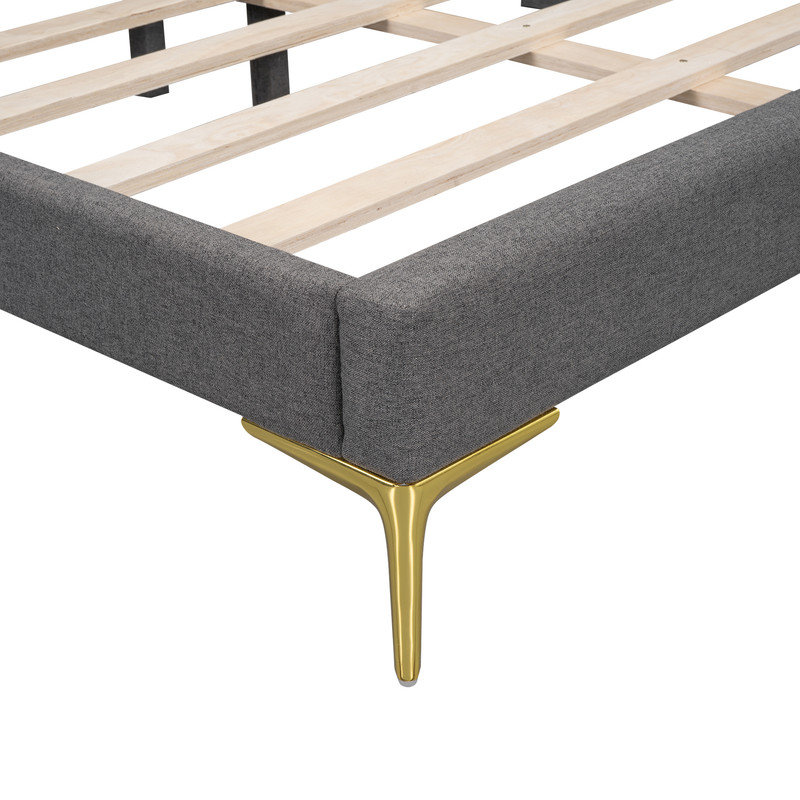 Lit de jour double rembourré avec tête de lit et accoudoirs pour espaces de vie modernes