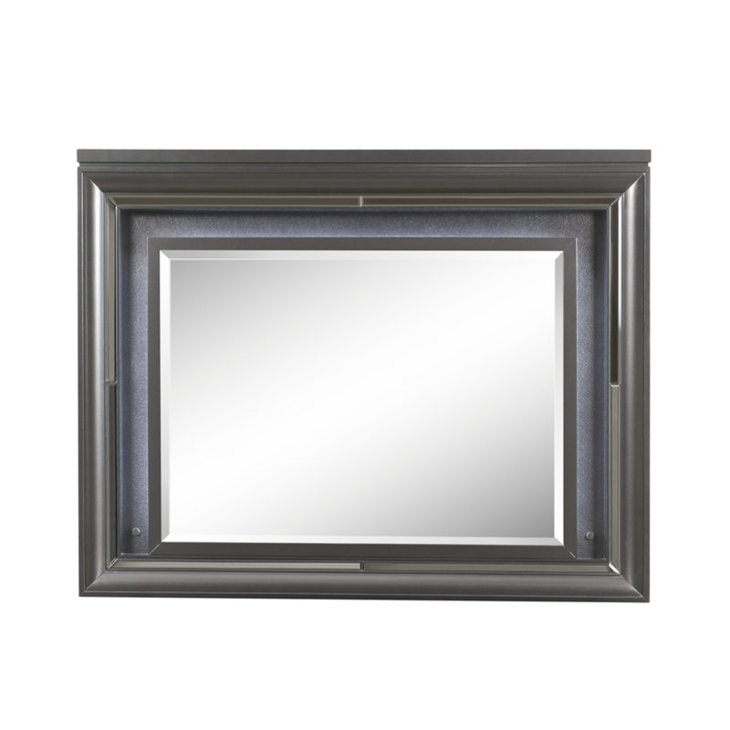 Sawyer Metallic Gray Finish Mirror W/Led