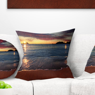 Magnifique coussin transparent imprimé bord de mer au coucher du soleil - Sea & Shore