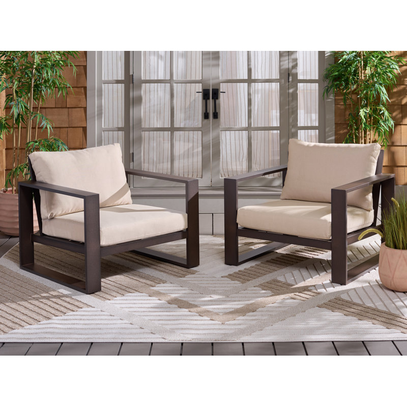 Fash Aluminum Chair Set Of 2, Brown