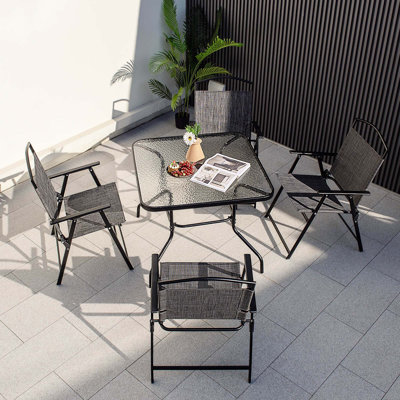 Masroor 4 - Person Patio Dining Set with Square Table