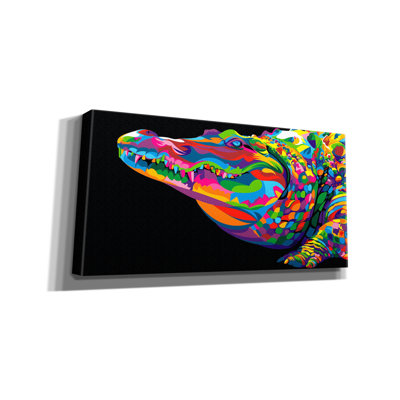 «Crocodile Smile» par Bob Weer, art mural sur toile, 60 po x 30 po