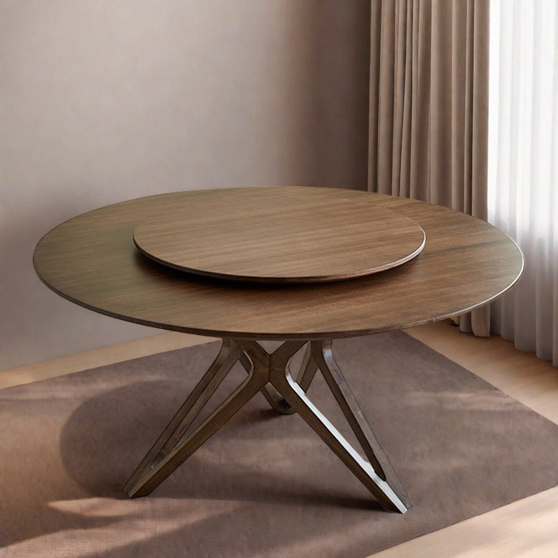 Table de salle à manger en bois massif de style américain., H 29,9 po x L 54,3 po x l 54,3 po