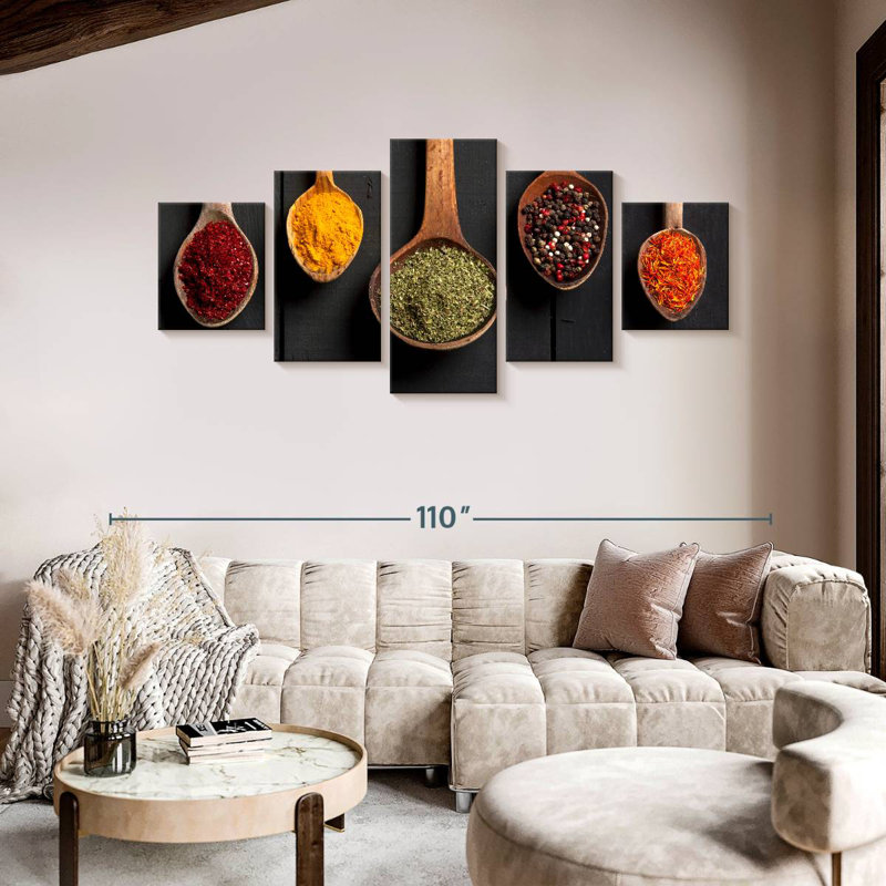 Spices On Wooden Spoons, 42" H x 92" W