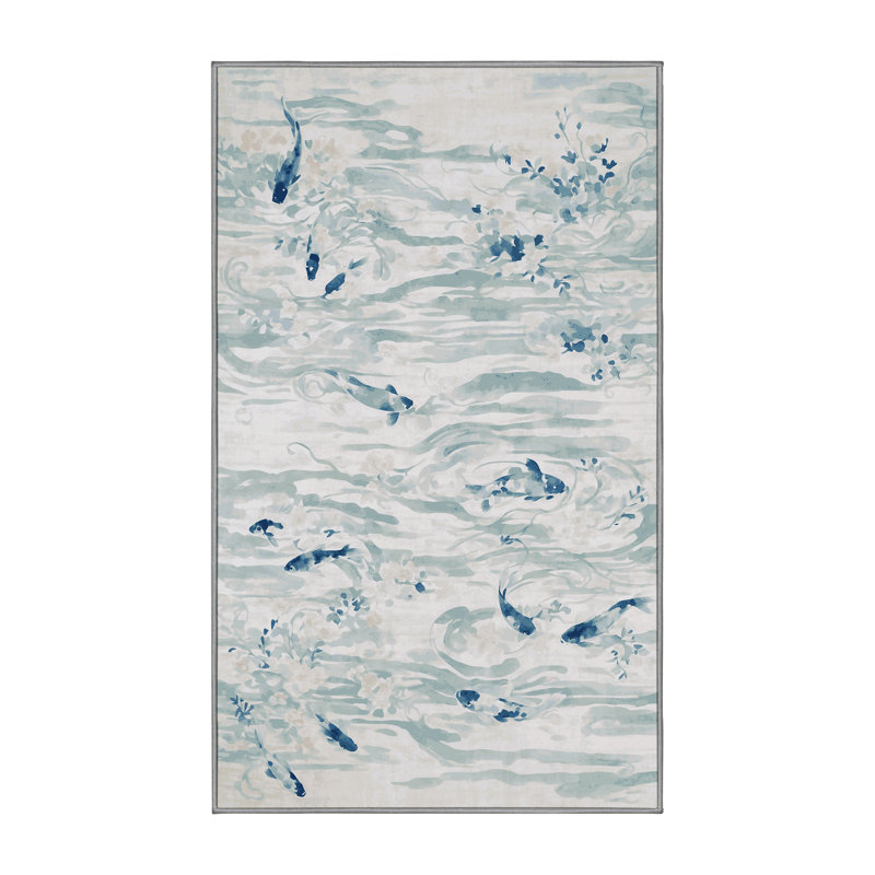Tapis gris lavable à la machine, Rectangulaire 3 pi x 5 pi