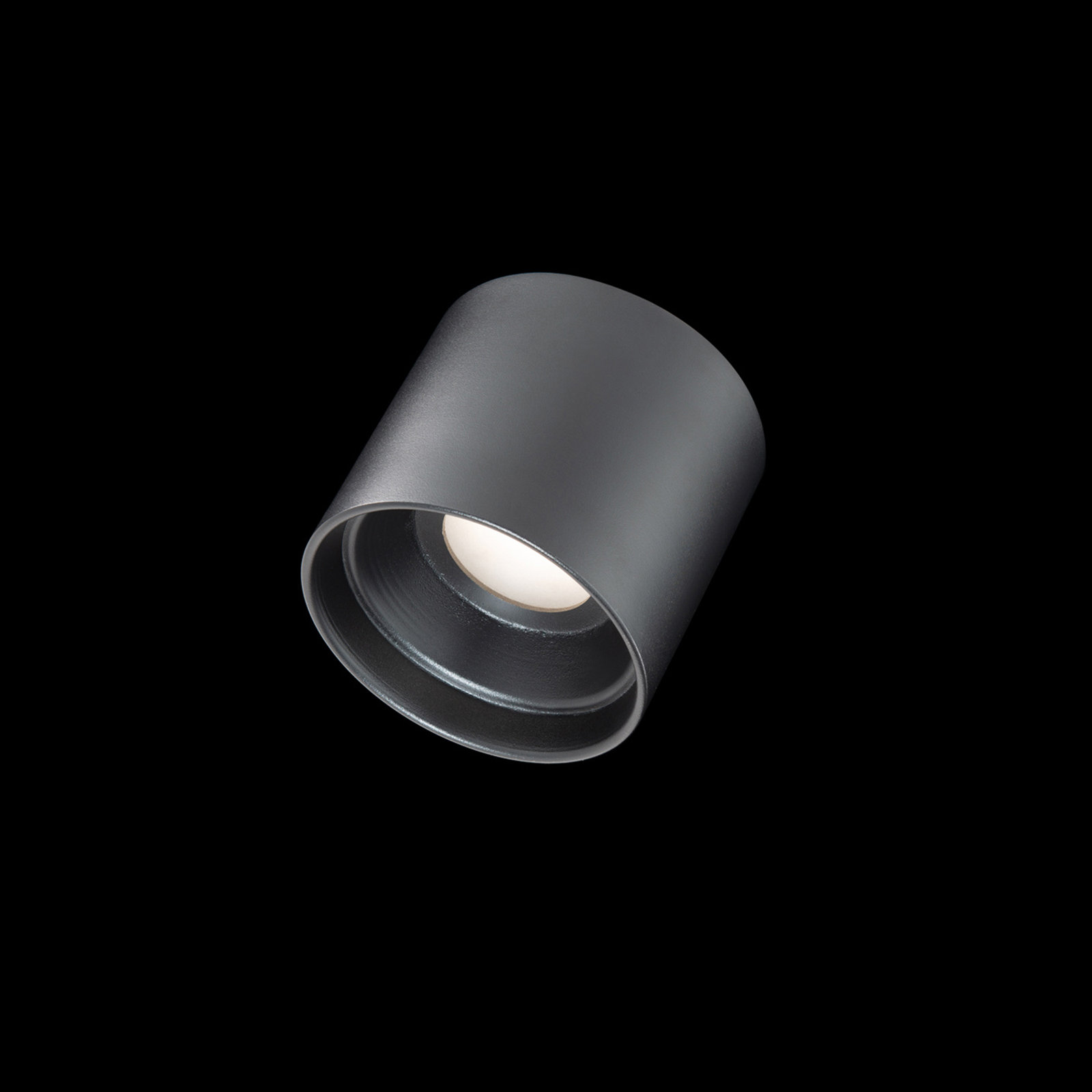 Squat LED Cylinder Outdoor Flush Mount, Black, 3000K
