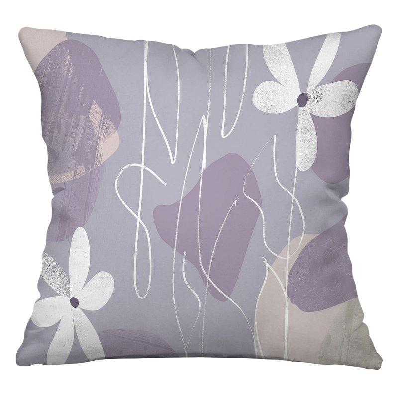 Botanical Cool Pattern   Reversible Throw Pillow, 18"H x 18"W
