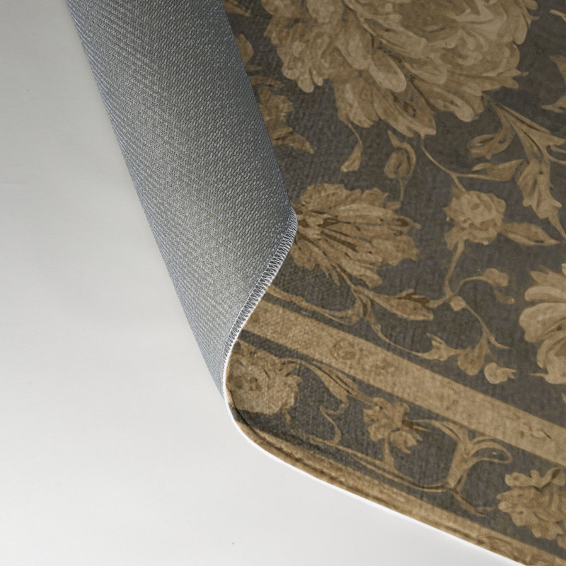 French Gray Indoor and Outdoor Area Rug, Rectangle 9' x 12'