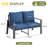 Aluminum Outdoor Sofa Patio Loveseat with Premium Cushions-1865954566
