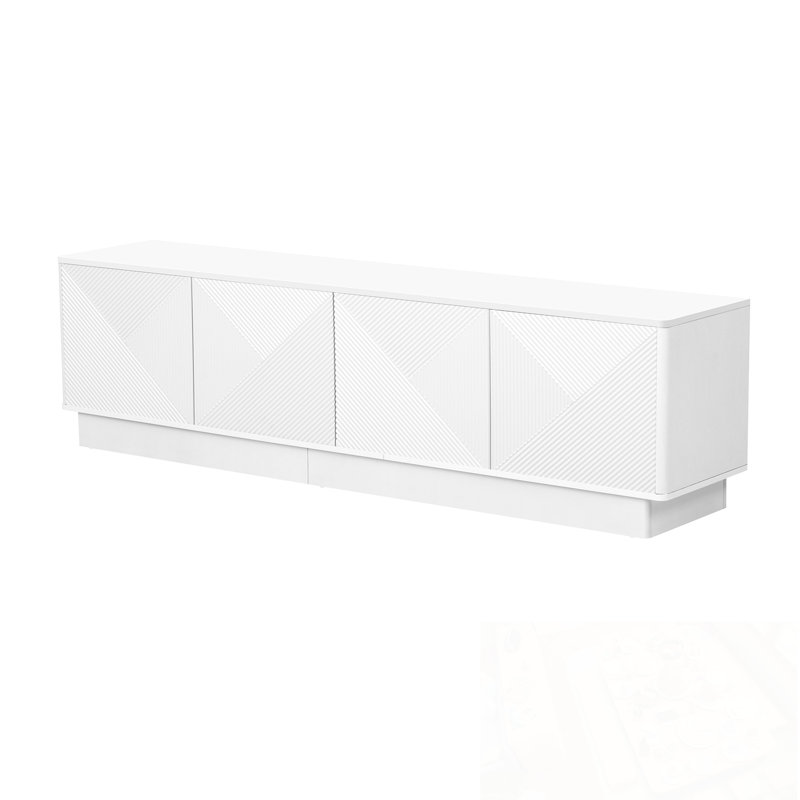 Momsen 4 portes avec tablettes réglables et détails DEL à 4 portes, Blanc