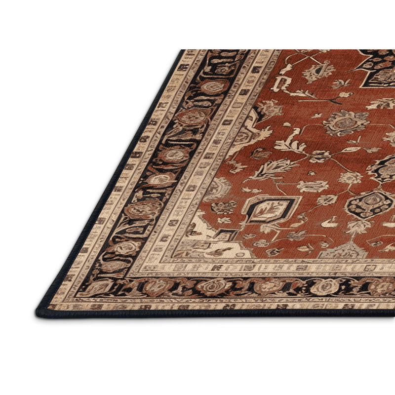Machine Washable Persian Brown Area Rug, Rectangle 2' x 3'