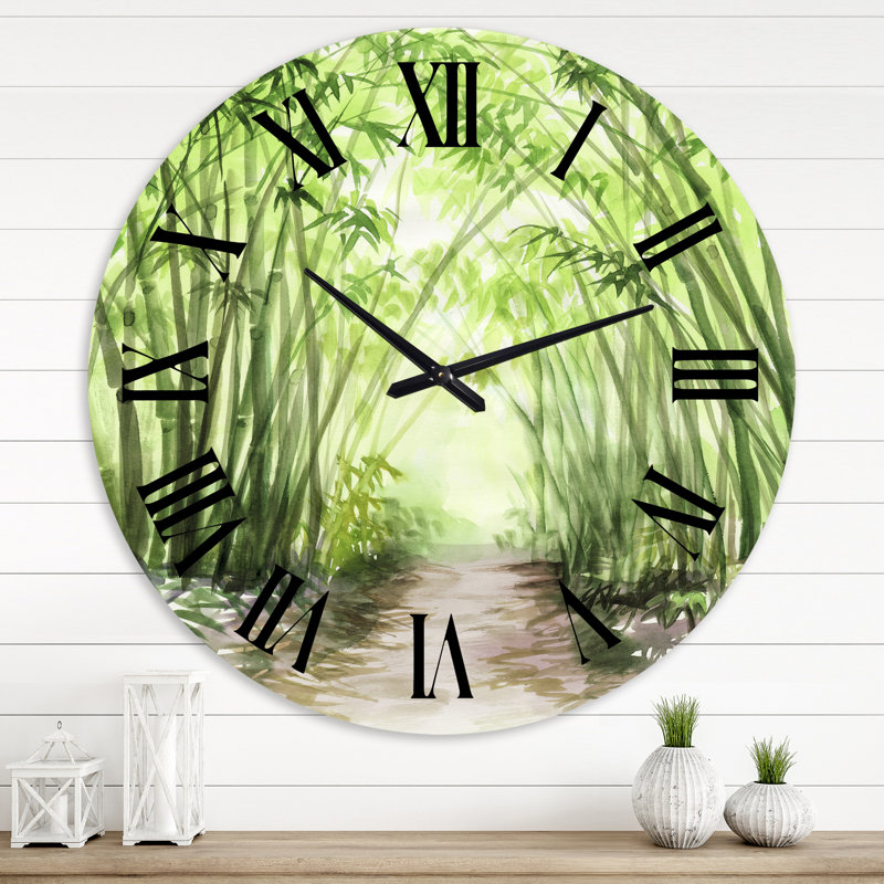 Little Road Bamboo Forest - Horloge murale traditionnelle, Grand