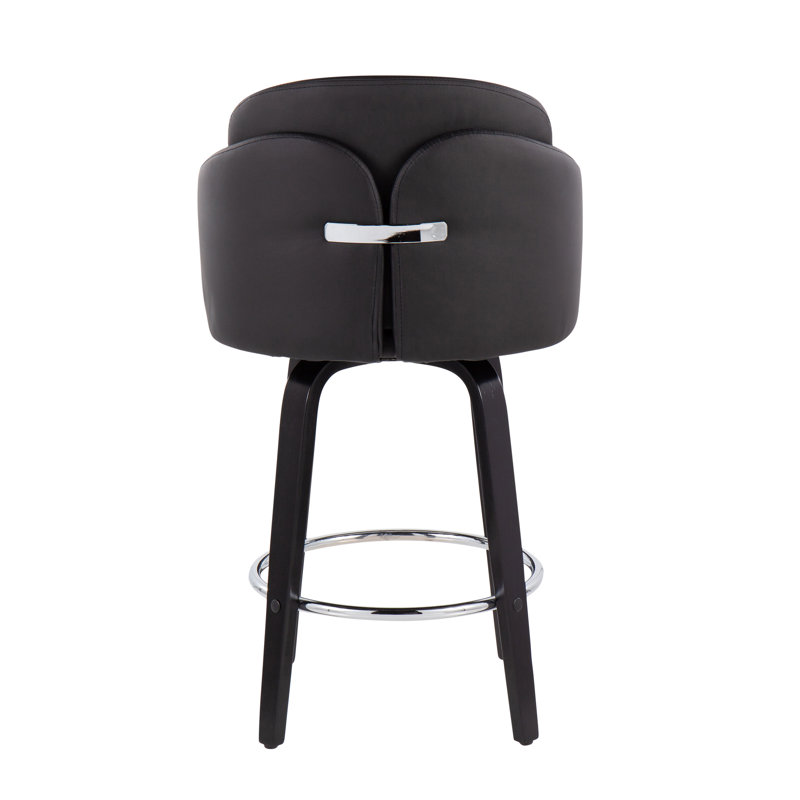 Tabouret tournant 25 "Violetta, Velours noir, Noir