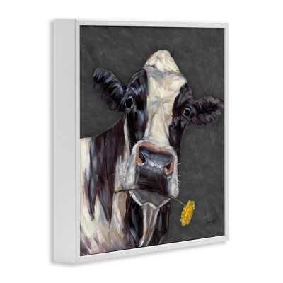 «Vache avec marguerite jaune» par Stupell Industries