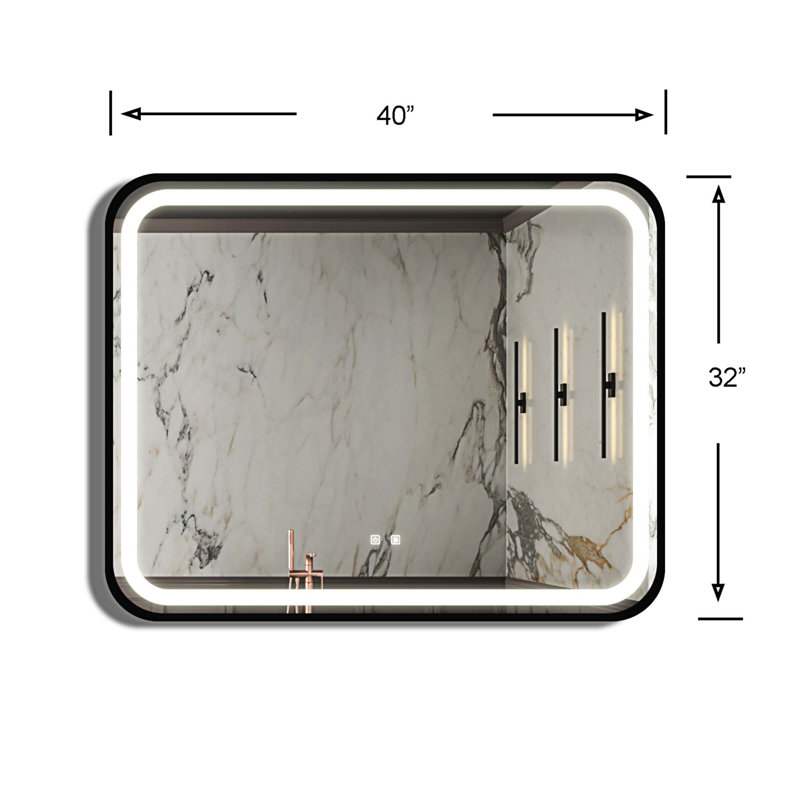 Miroir mural Jerimih, 32 po x 40 po, Rectangle